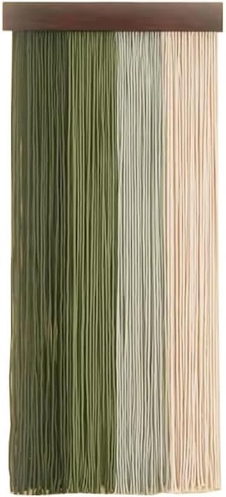 Gradient Green Wooden Board Boho Tassel Wall Hanging