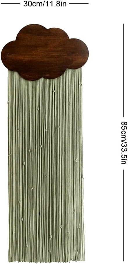 Green Cloud Tassel Boho Woven Macrame Wall Hanging
