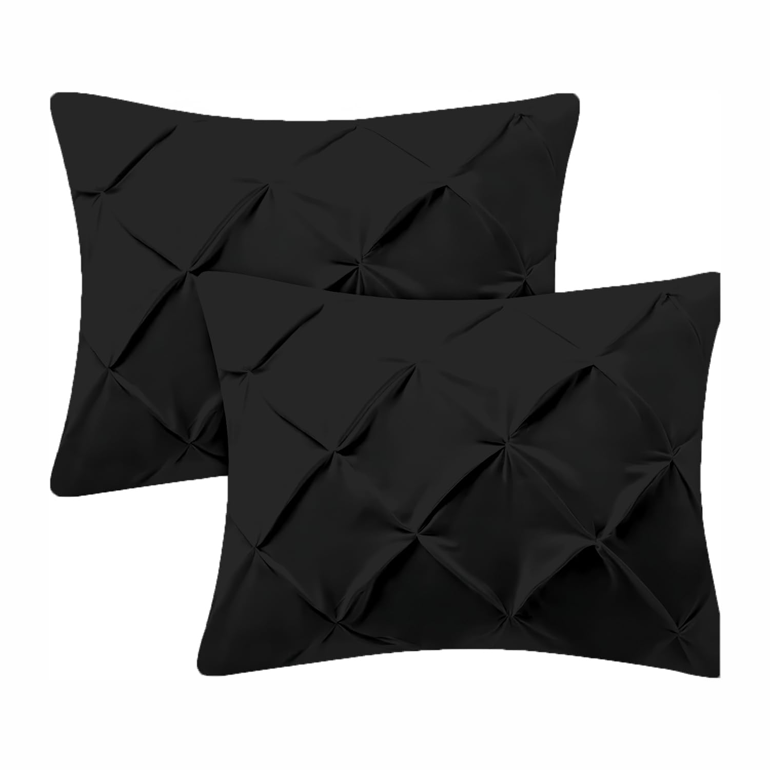 Dark Grey Pinch Pleat Egyptian Cotton Pillow Shams Set
