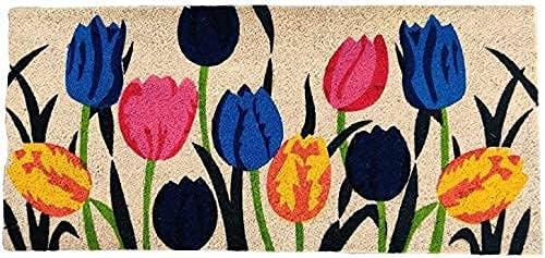 Large Tulip Pattern Coir Non Slip Welcome Doormat