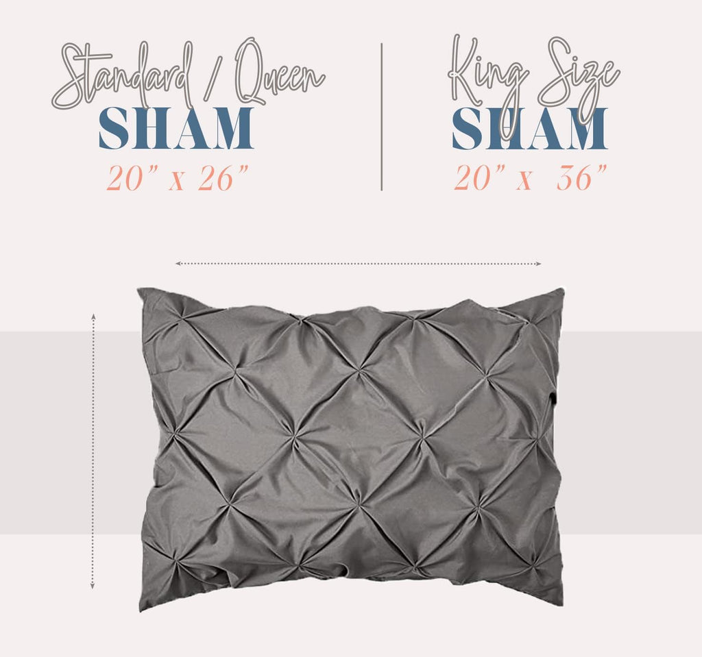 Black Pinch Pleat Microfiber King Pillow Shams