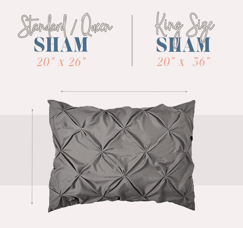 Black Pinch Pleat Microfiber King Pillow Shams