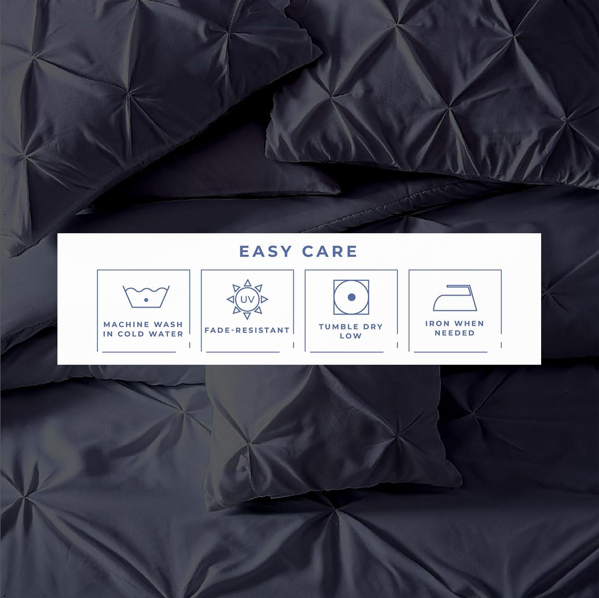 Dark Grey Pinch Pleat Egyptian Cotton Pillow Shams Set