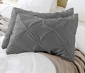 Dark Grey Pinch Pleat Egyptian Cotton King Pillow Shams