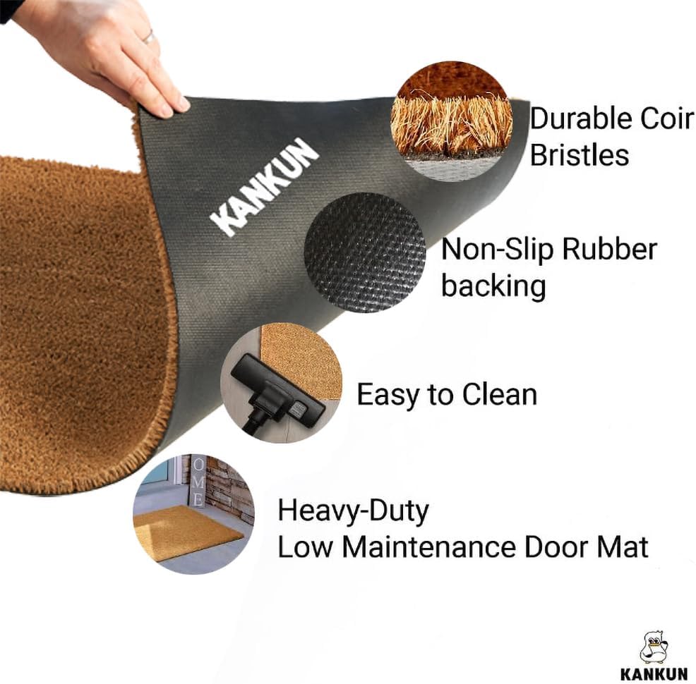 Lavender Floral Coir Welcome Non Slip Doormat