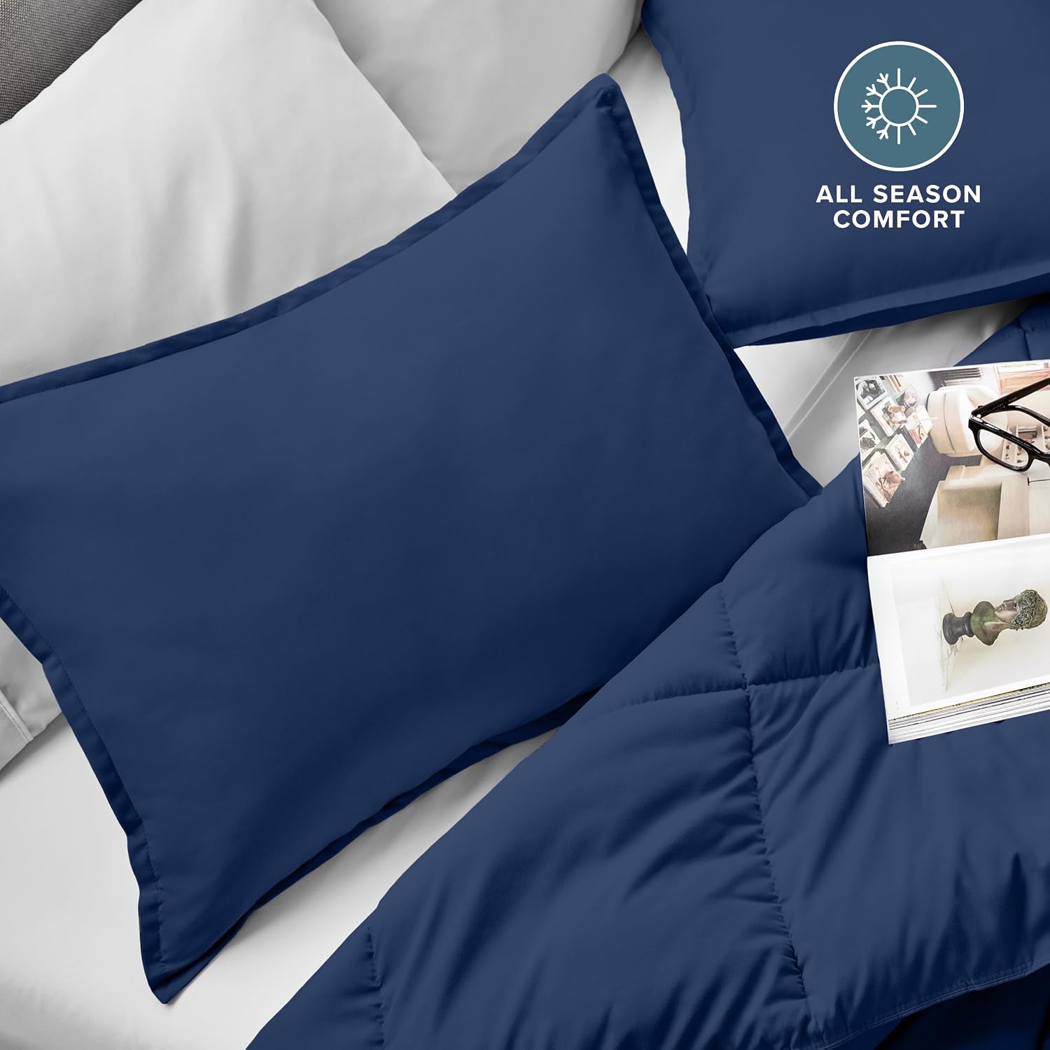 Dark Blue Ultra Soft Microfiber Standard Pillow Shams