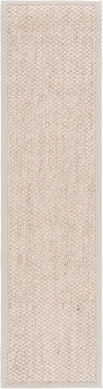 Marble Border Woven Sisal Natural Fiber Runner Rug