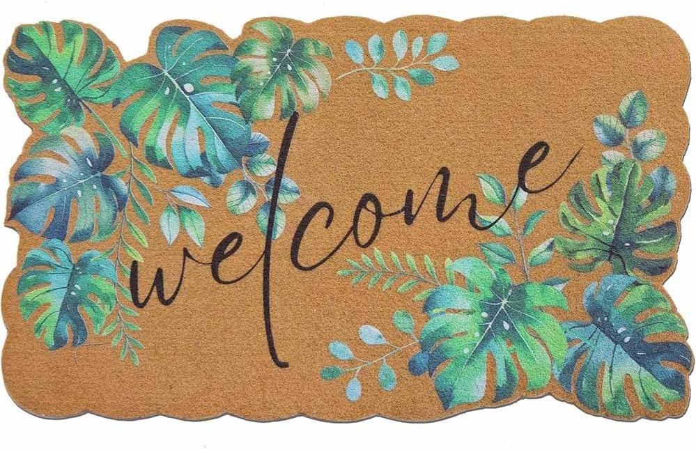 Scalloped Spring Leaf Coir Non Slip Doormat