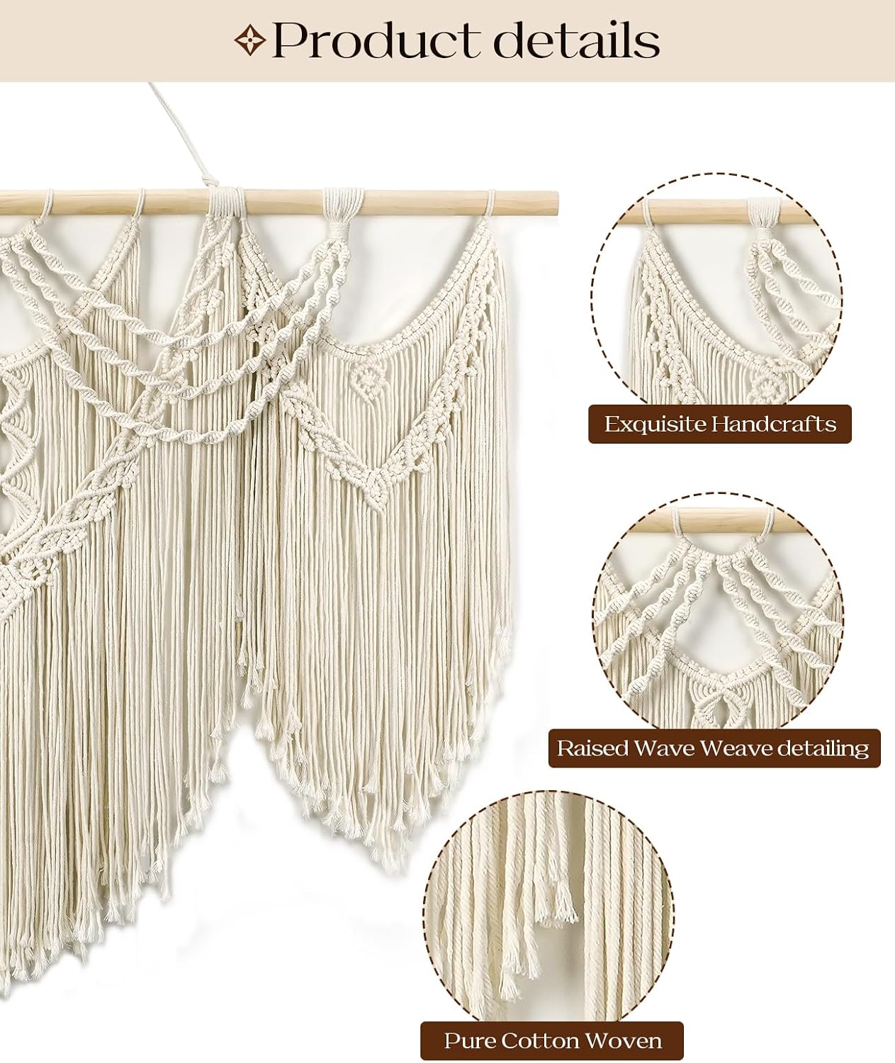 Large Tassel Boho Macrame Woven Wall Hanging