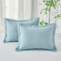 Coffee Floral Printed Cotton Quilted Pillow Shams