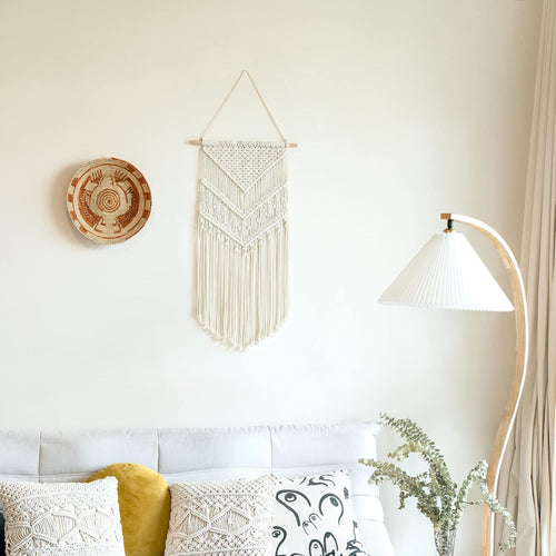 Boho Geometric Woven Macrame Wall Hanging Decor