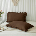 Brown Ruffle Fringe Microfiber Standard Pillow Shams