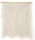 Large Tassel Woven Boho Macrame Wall Hanging with Rod