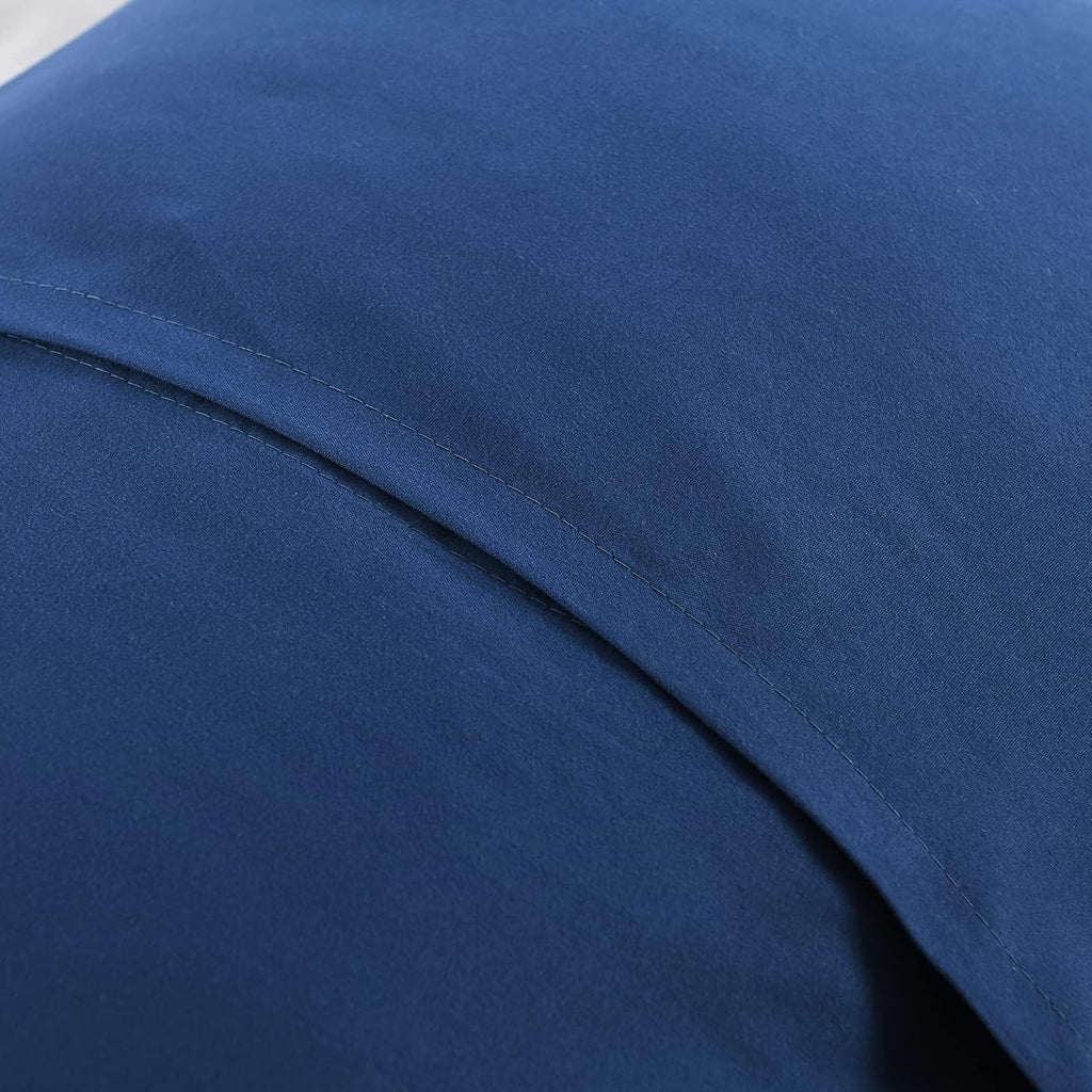 Navy Embroidered Microfiber Standard Pillow Shams