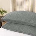 Medium Grey Chenille Decorative Standard Pillow Shams