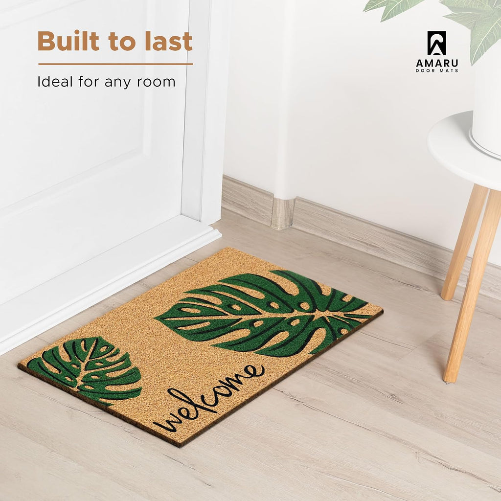 Minimalist Leaf Coir Non Slip Welcome Doormat