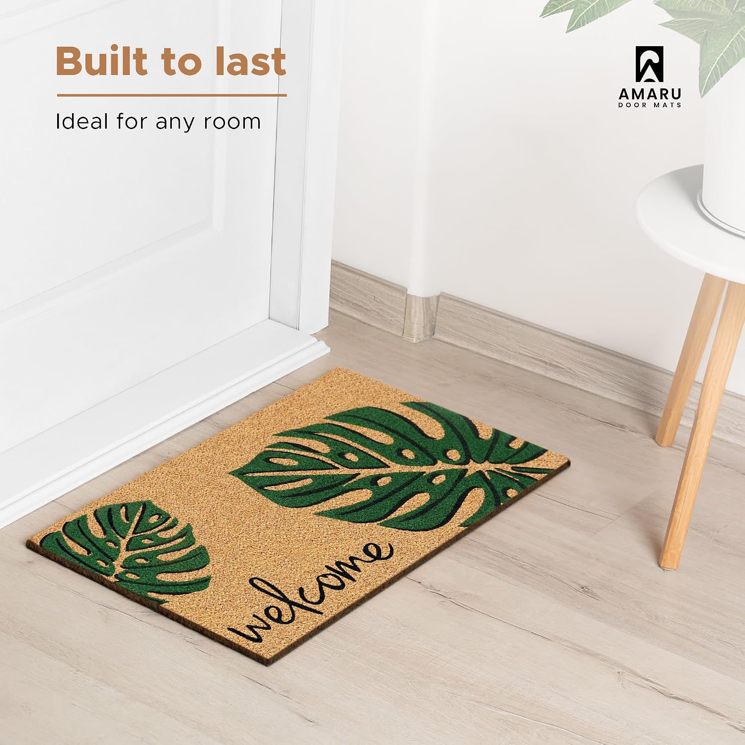 Minimalist Leaf Coir Non Slip Welcome Doormat