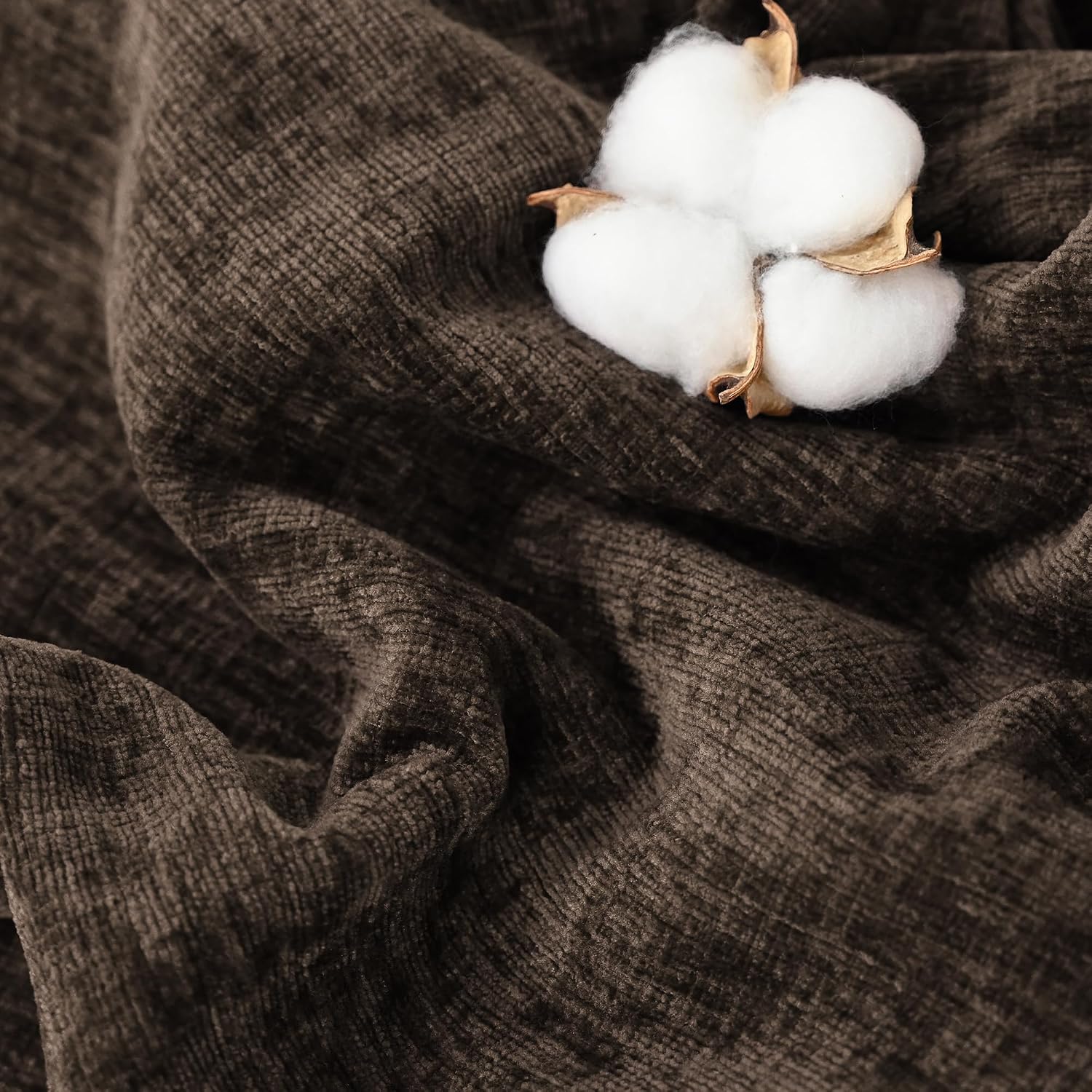 Coffee Chenille Decorative Standard Pillow Shams