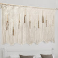 Extra Large Beige Cotton Macrame Wall Hanging with Rod