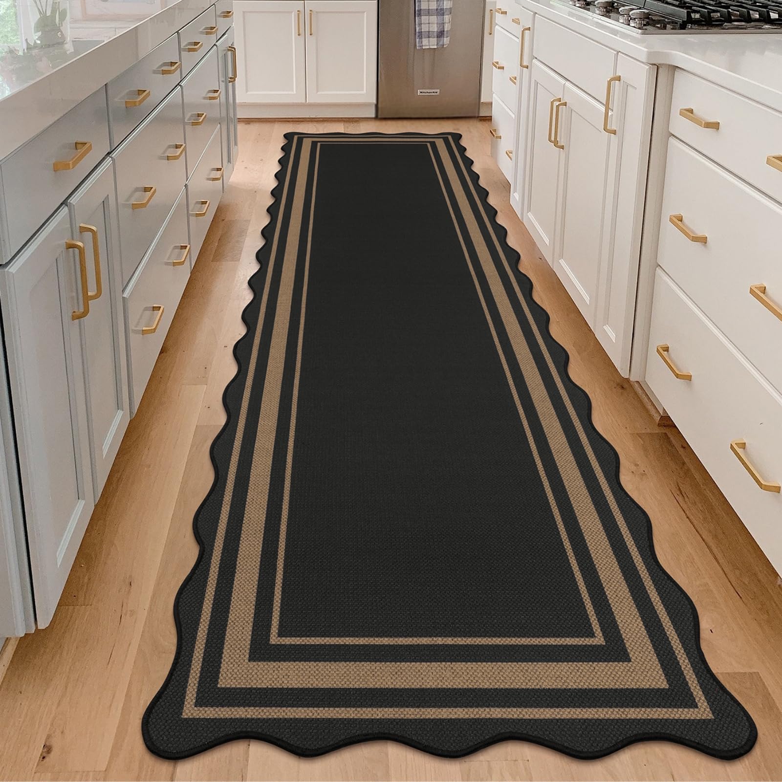 Brown Faux Jute Non Slip Washable Runner Rug