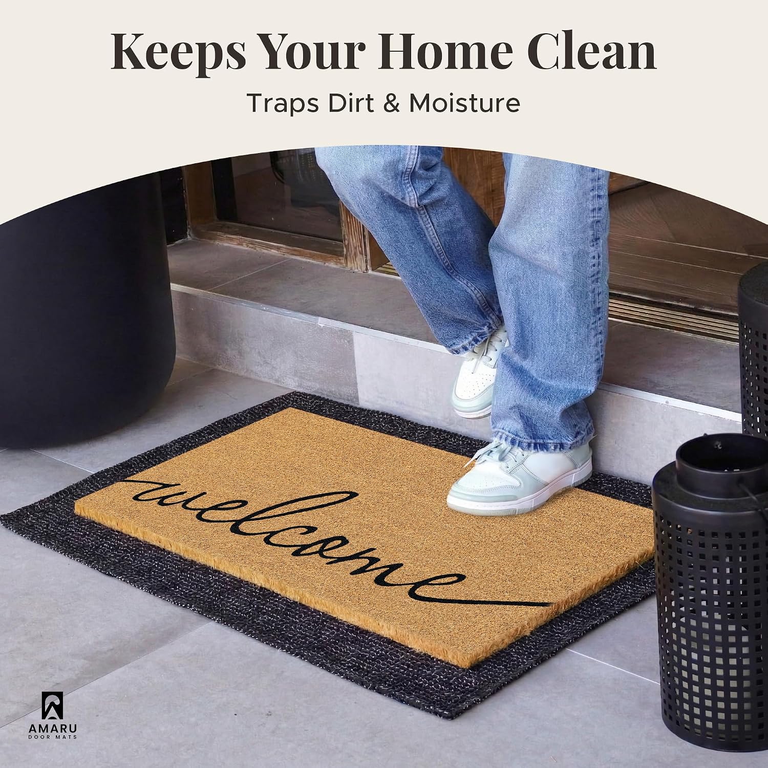 Minimal Shedding Non Slip Natural Coir Welcome Doormat
