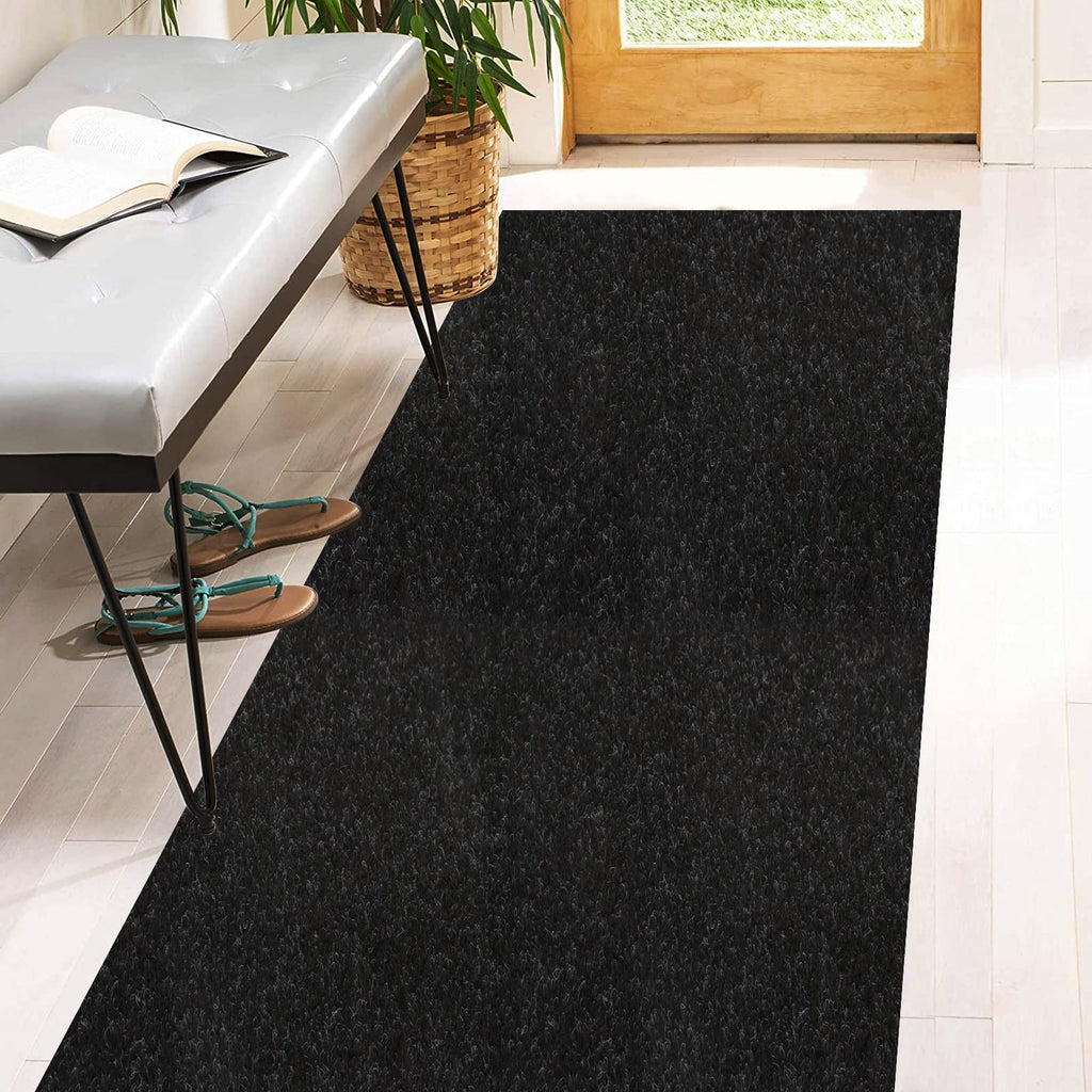 Brown Stripe Rubber Back Indoor Outdoor Runner Rug