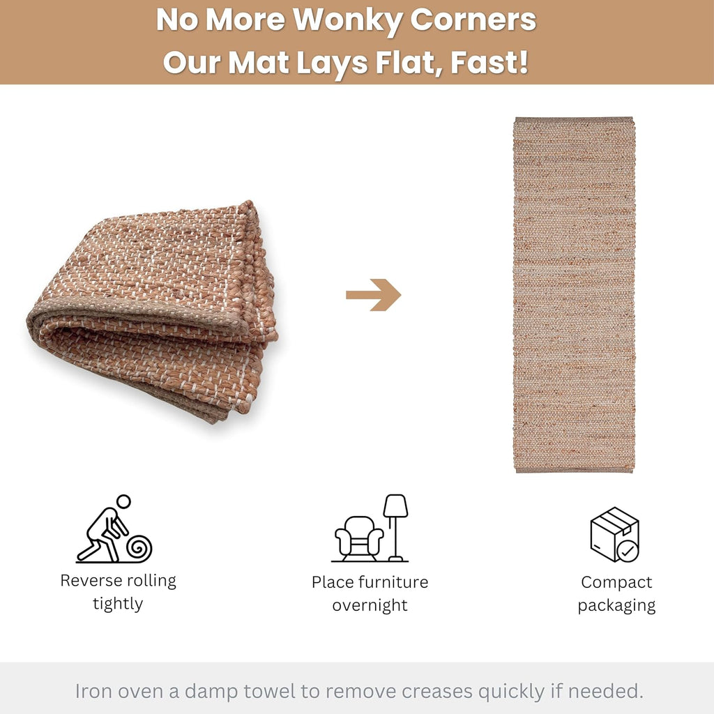 Hand Braided Reversible Jute Boho Runner Rug