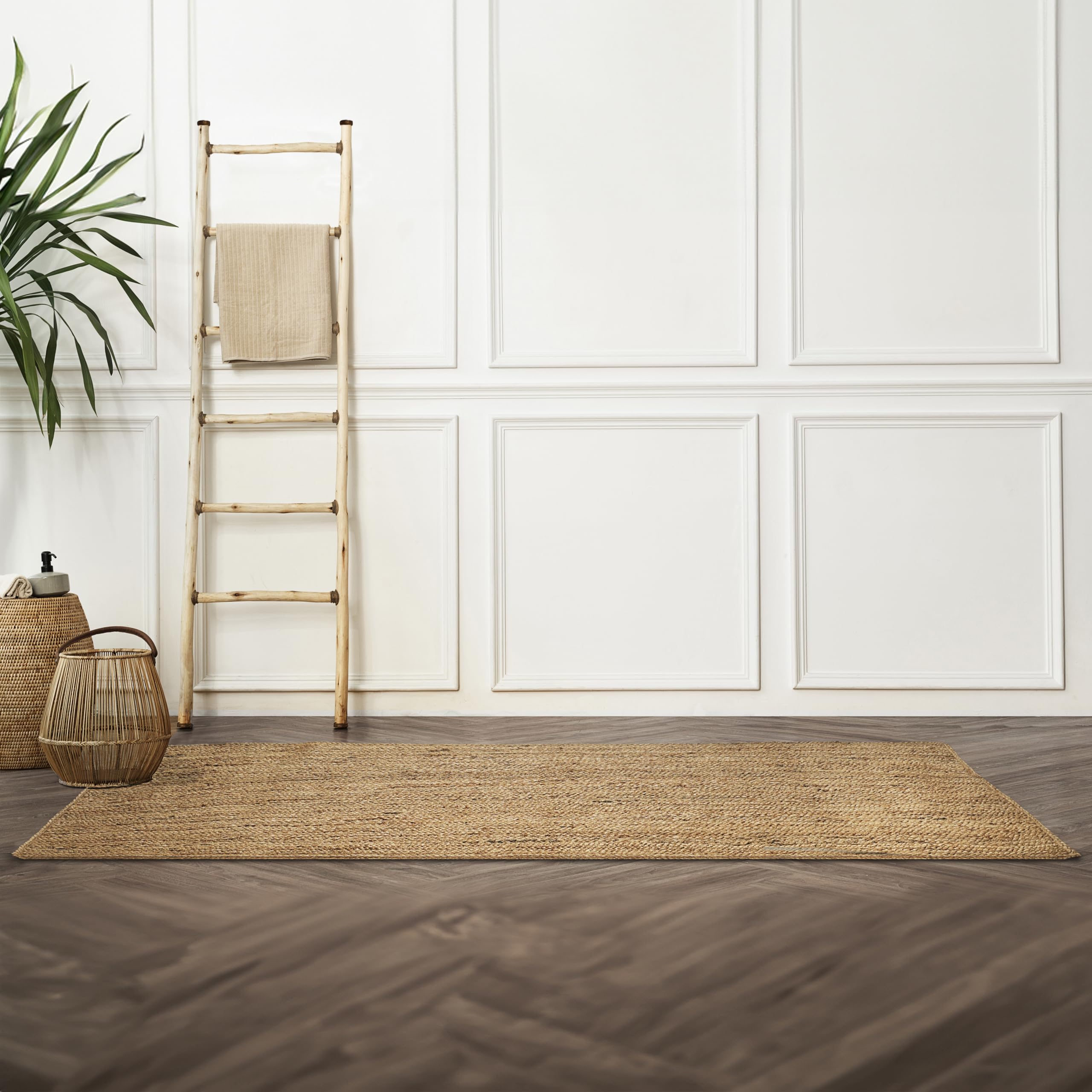 Hand Braided Reversible Natural Jute Boho Runner Rug