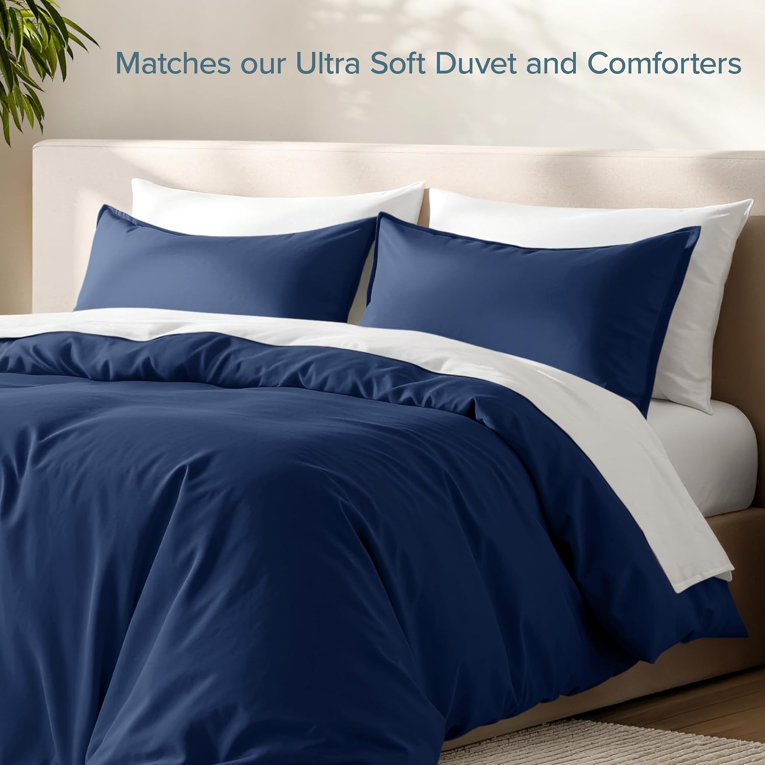 Dark Blue Ultra Soft Microfiber Standard Pillow Shams