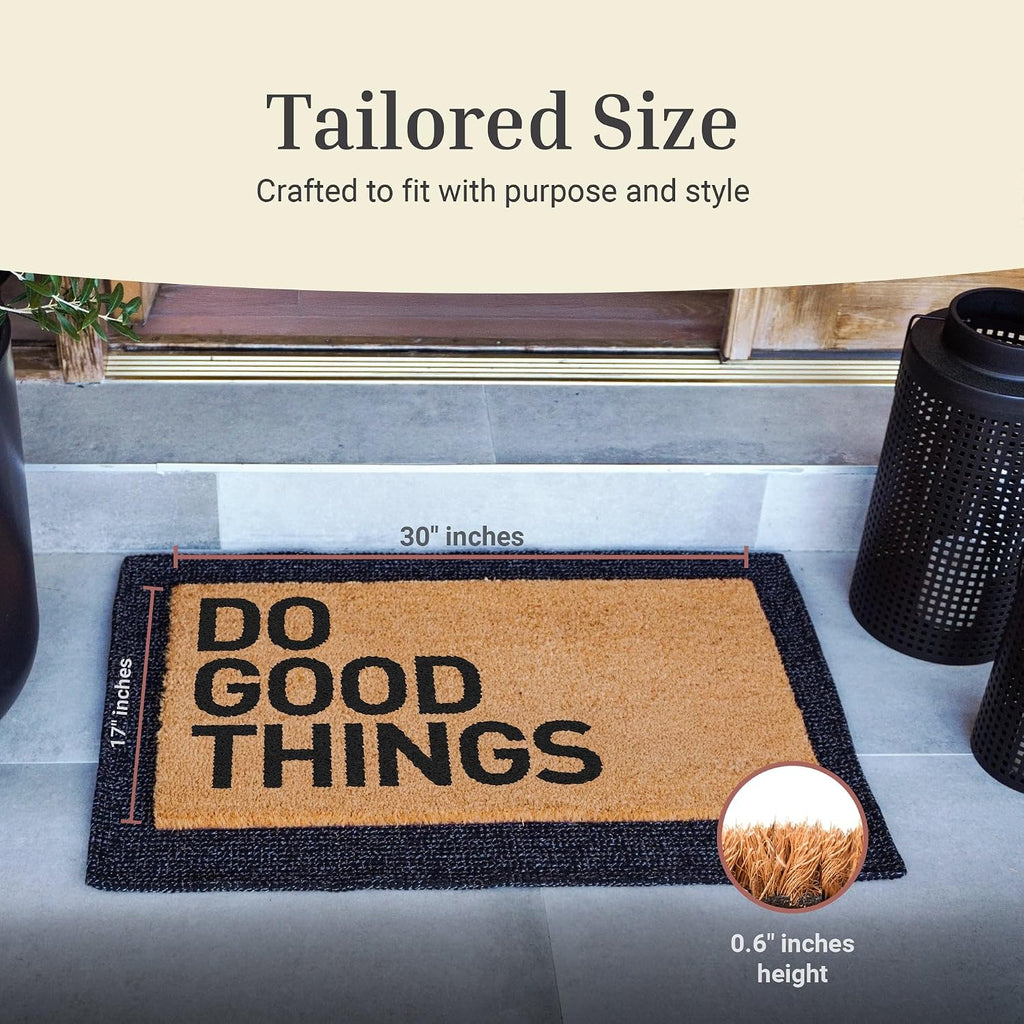 Coir Do Good Things Non Slip Welcome Doormat