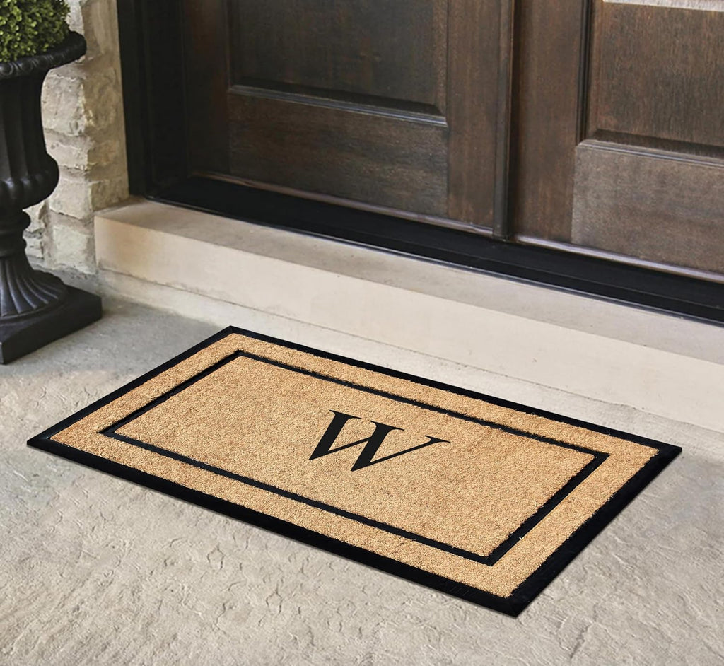 Large Monogrammed Coir Rubber Entry Doormat