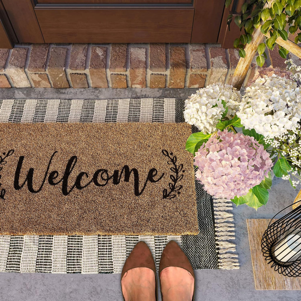 Large Brown Welcome Outdoor Coir Doormat