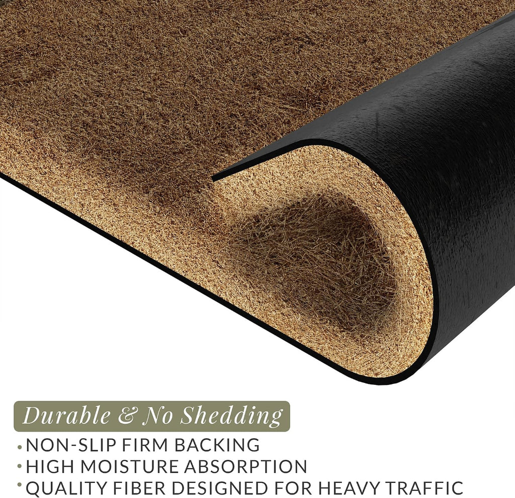 Large Brown Welcome Outdoor Coir Doormat