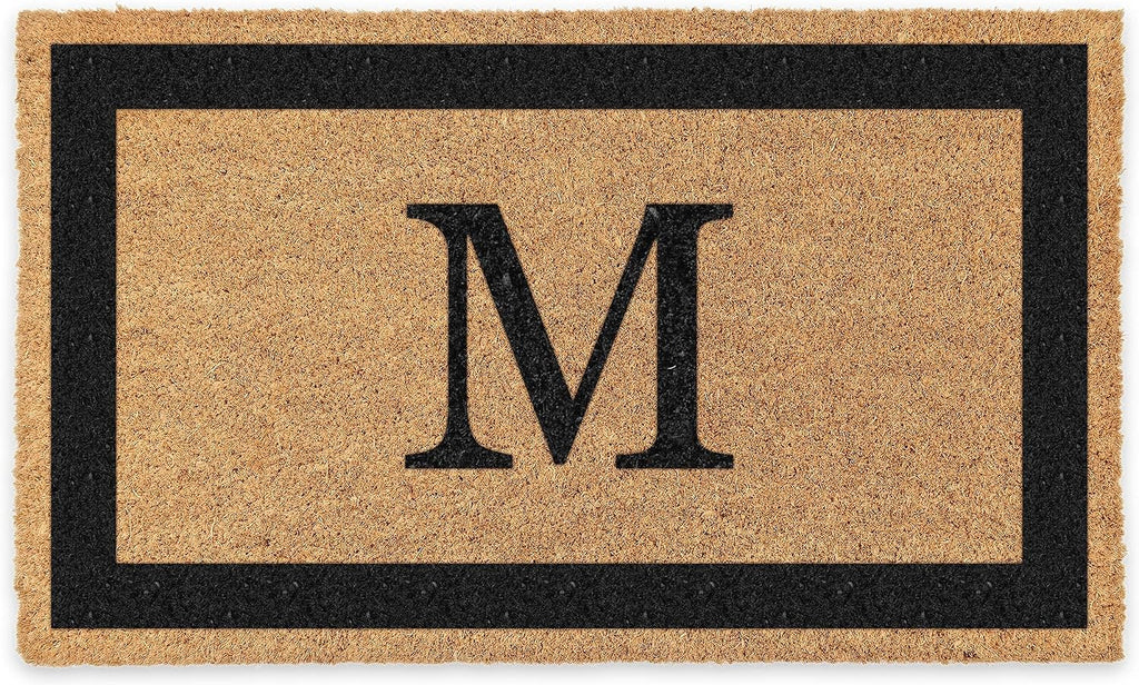 Black Border Personalized Coir Non Slip Doormat