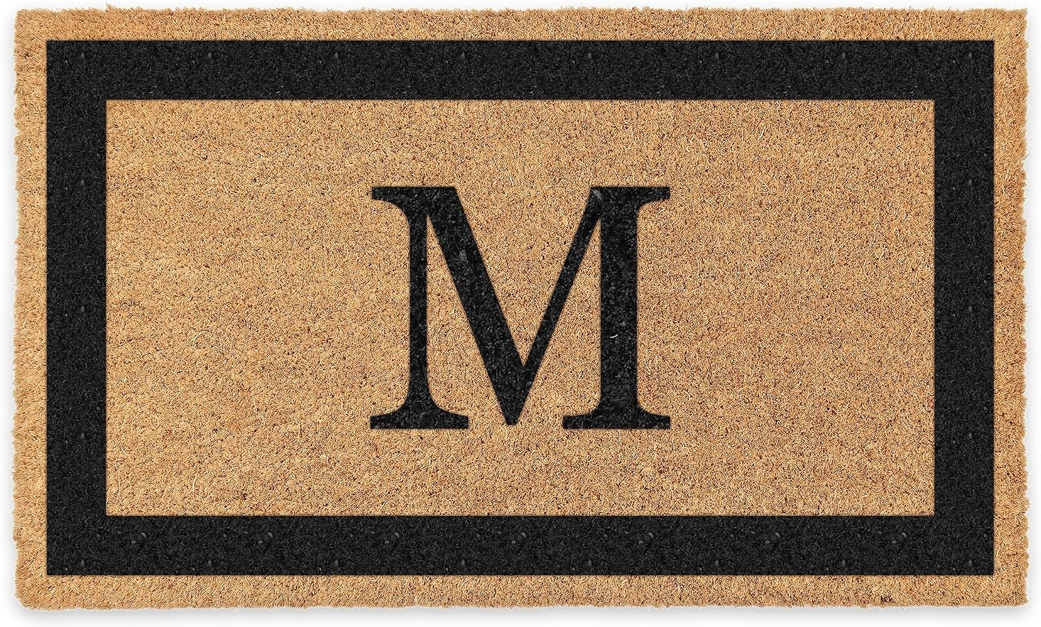 Black Border Personalized Coir Non Slip Doormat
