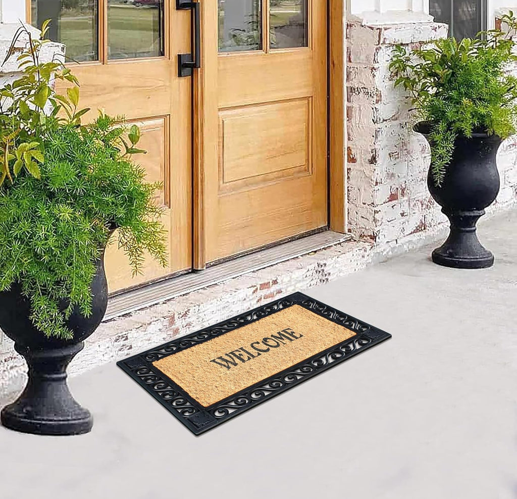 Natural Coir Rubber Non Slip Welcome Doormat
