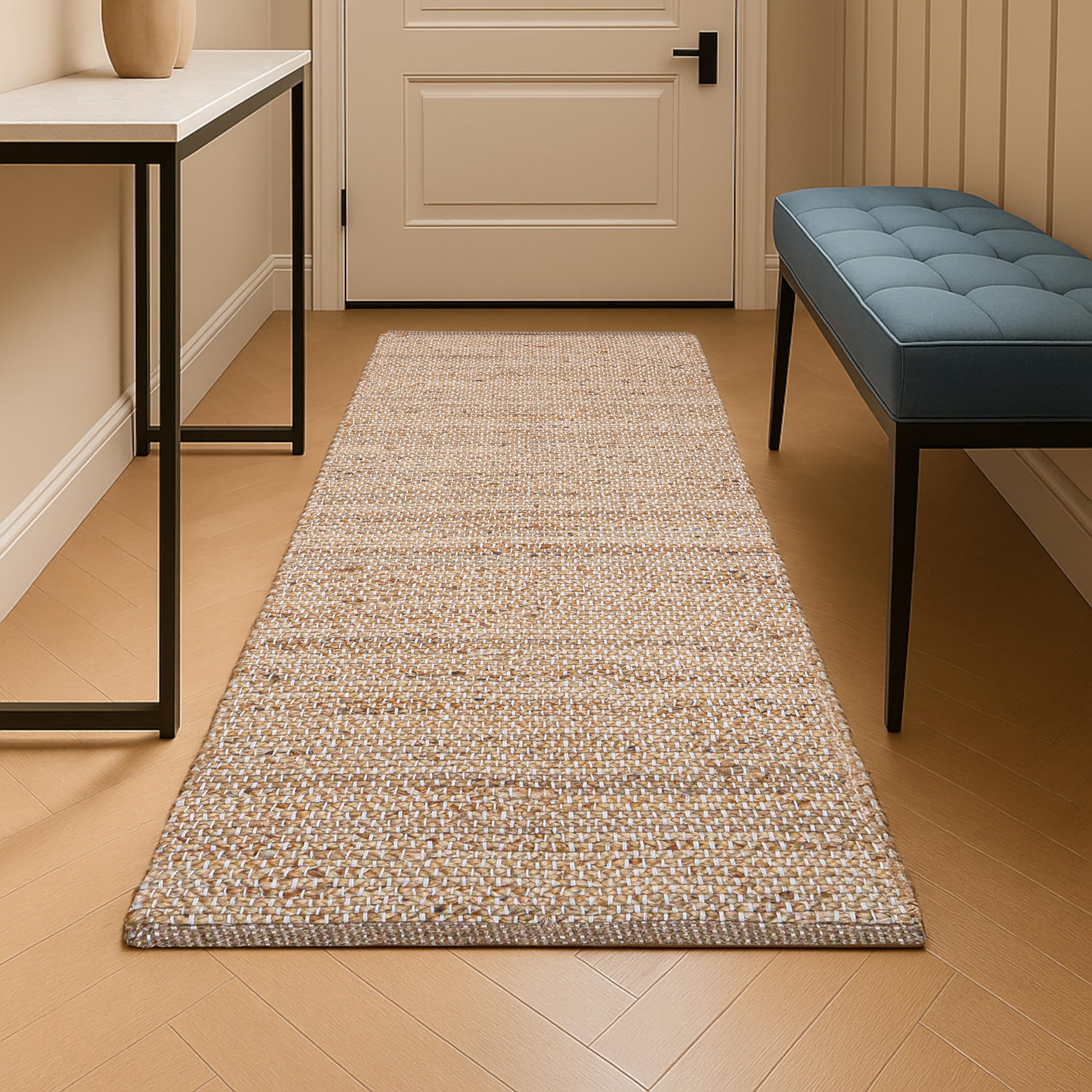 Hand Braided Reversible Jute Boho Runner Rug