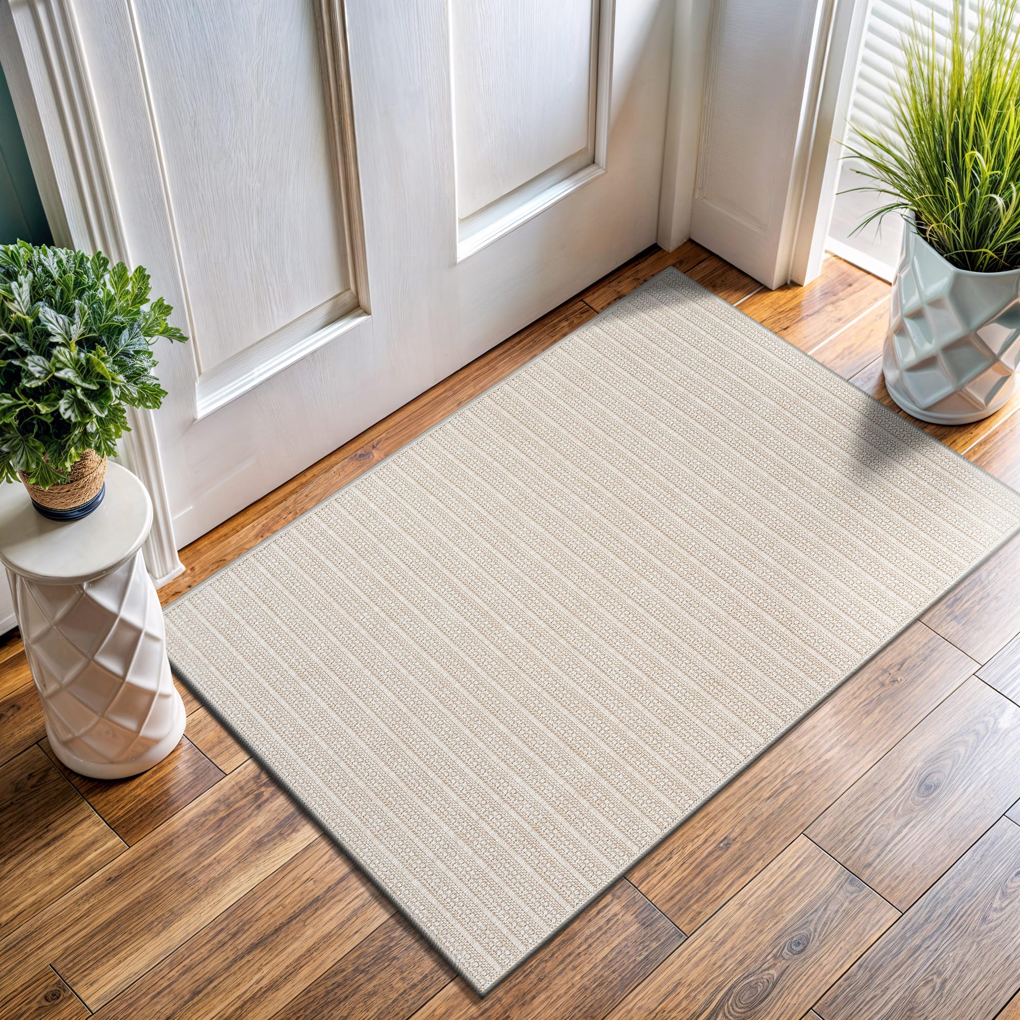 Washable Solid Woven Natural Jute Farmhouse Runner Rug
