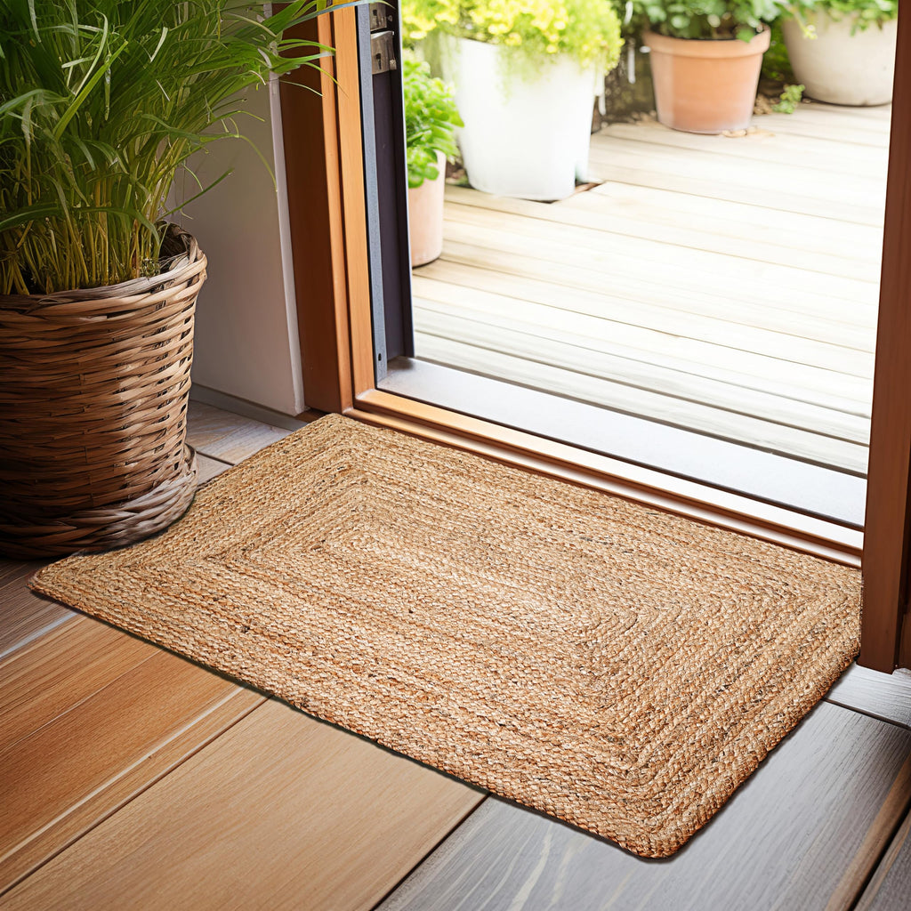 Hand Braided Reversible Natural Jute Boho Runner Rug