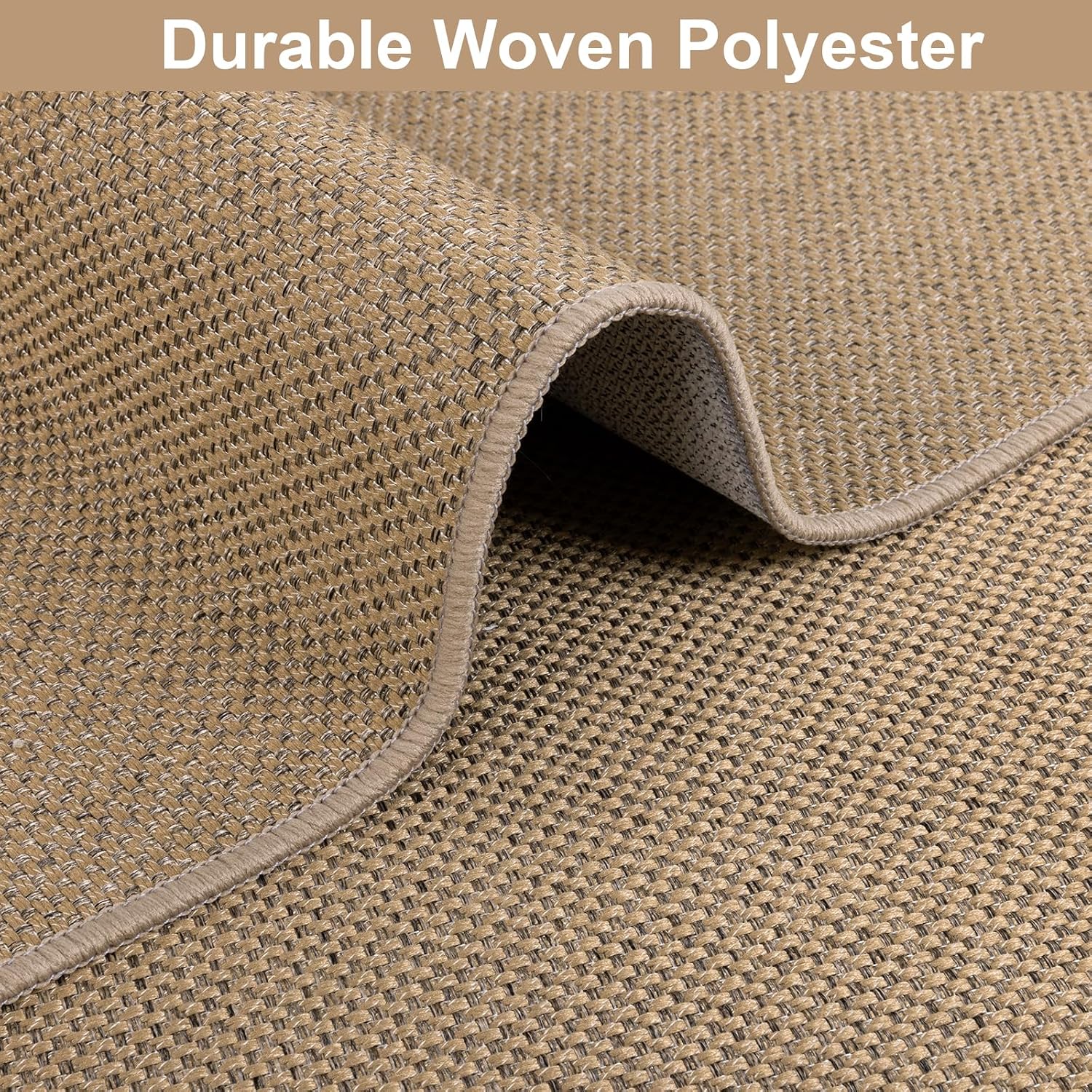 Brown Faux Jute Non Slip Washable Runner Rug