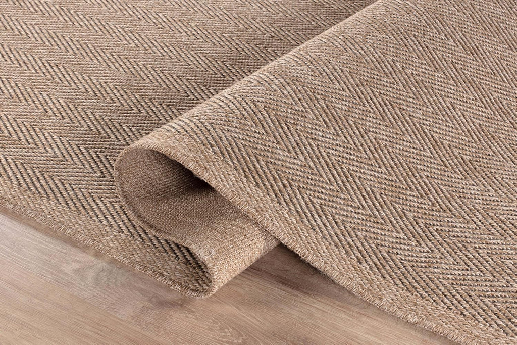 Herringbone Seagrass Washable Indoor Outdoor Runner Rug