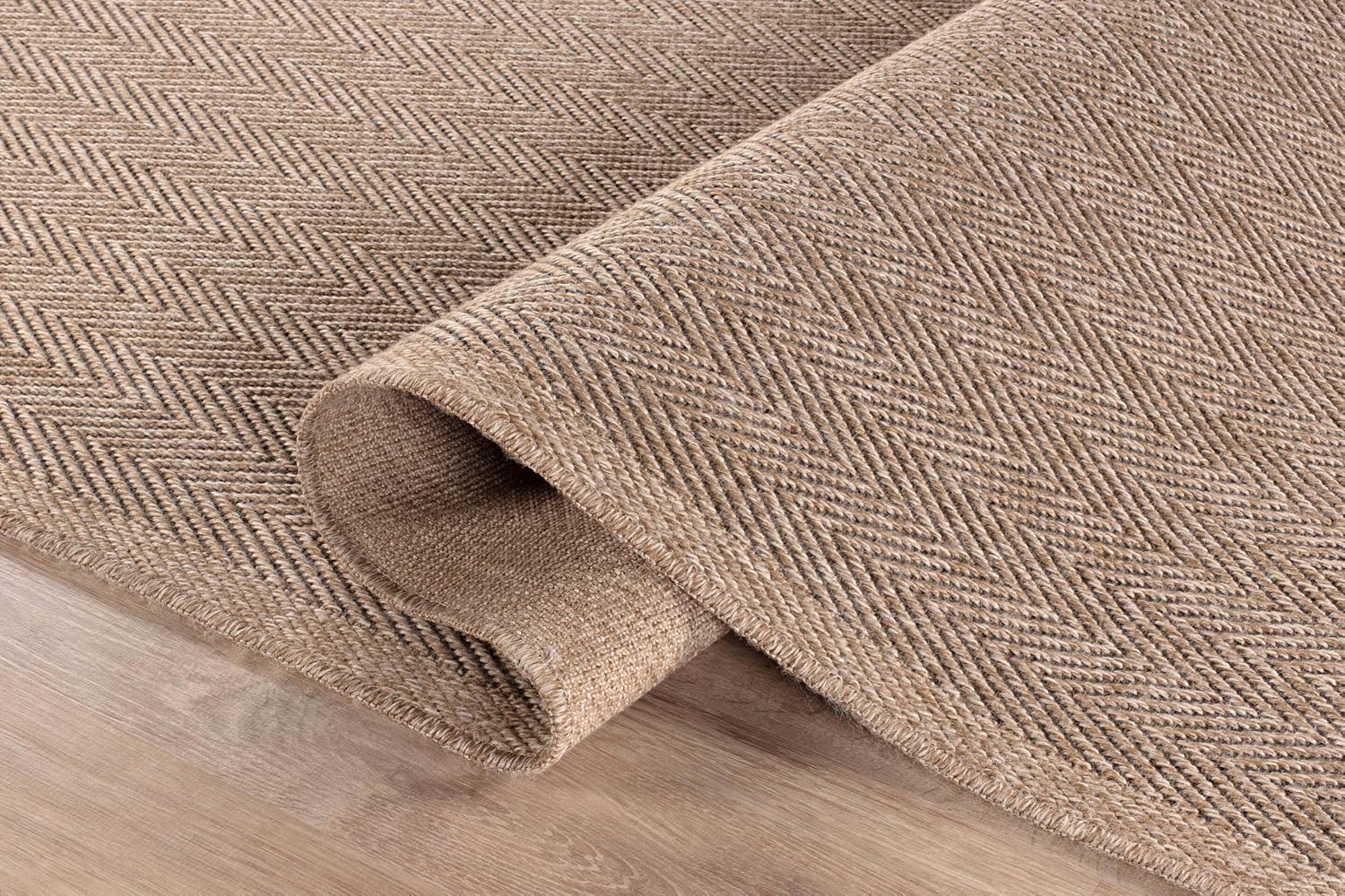 Herringbone Seagrass Washable Indoor Outdoor Runner Rug