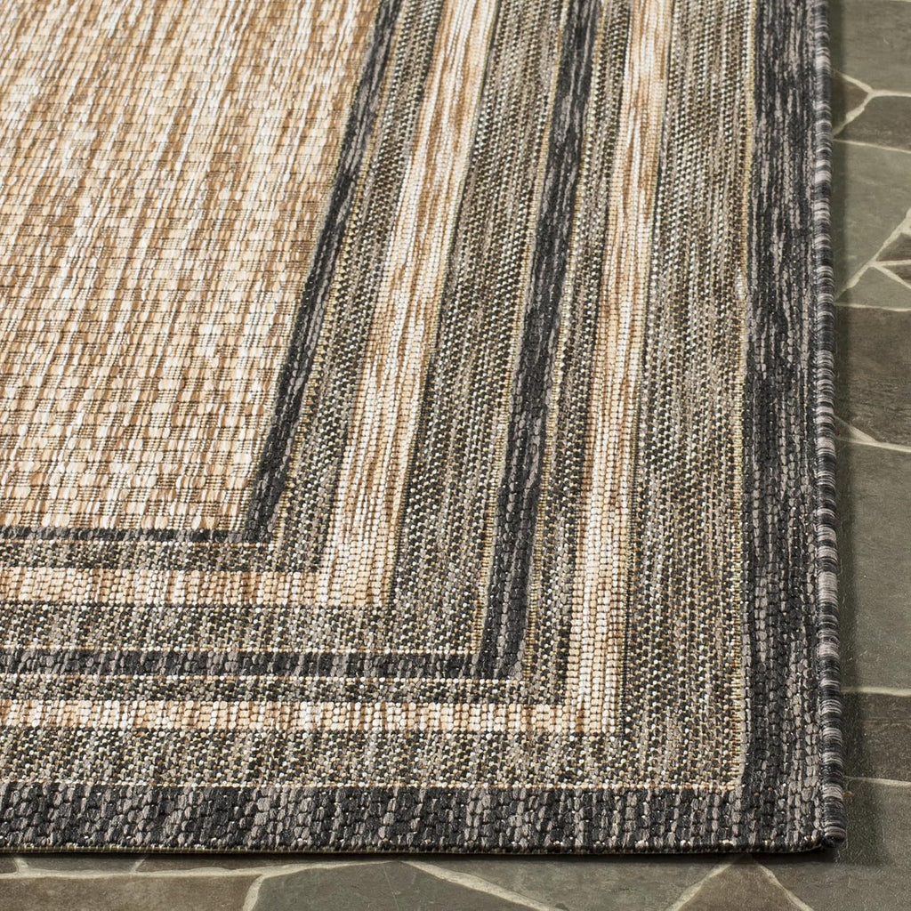 Natural Black Waterproof Indoor Outdoor Runner Rug