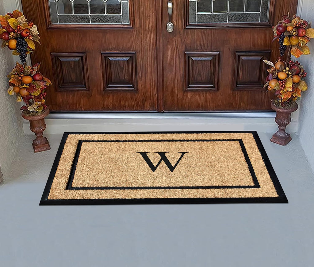 Large Monogrammed Coir Rubber Entry Doormat
