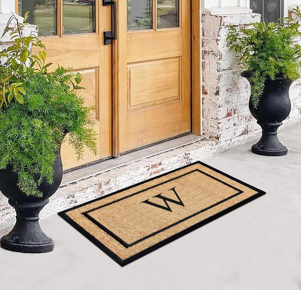 Large Monogrammed Coir Rubber Entry Doormat