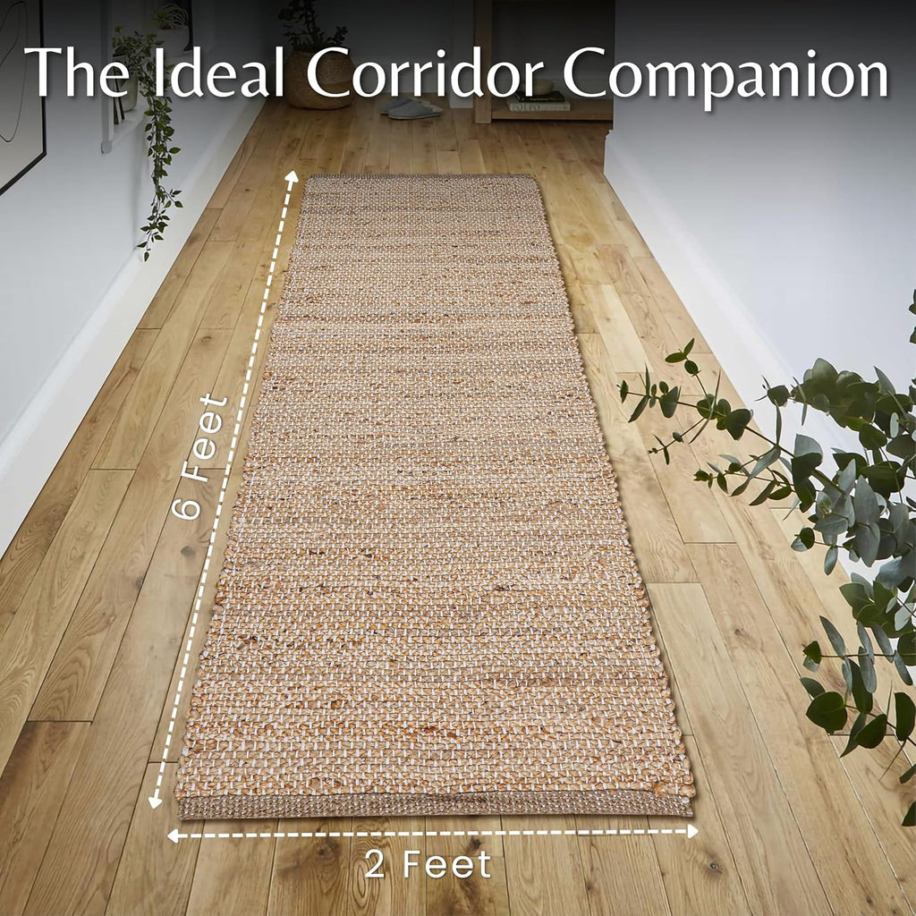 Hand Braided Reversible Jute Boho Runner Rug