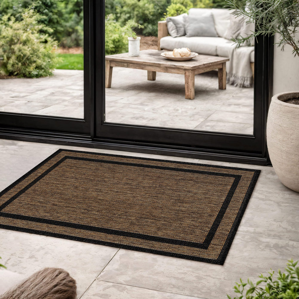 Border Flat Woven Natural Jute Indoor Outdoor Runner Rug