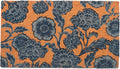 Blue Floral Coir Doormat Non Slip PVC Backing