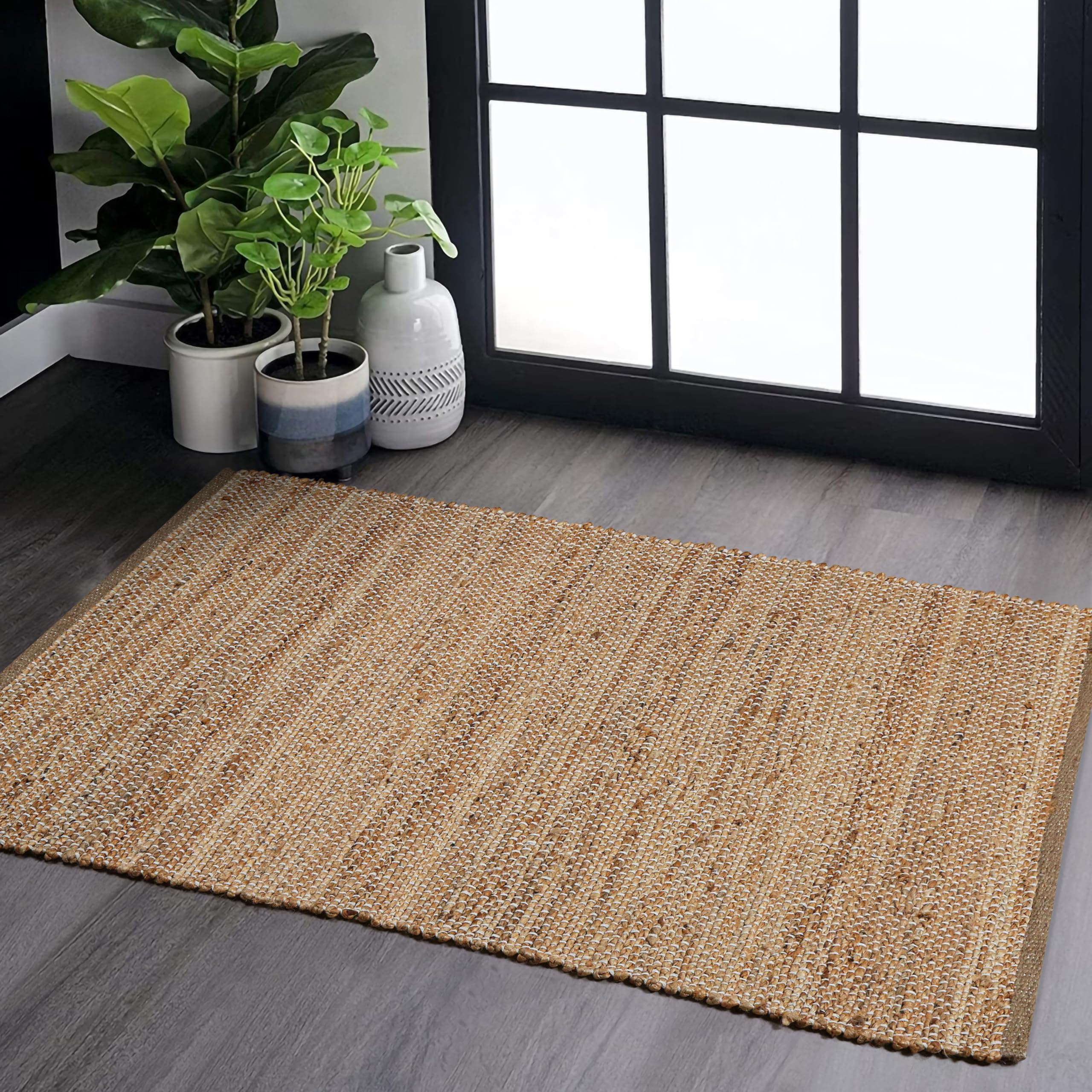 Hand Braided Reversible Jute Boho Runner Rug