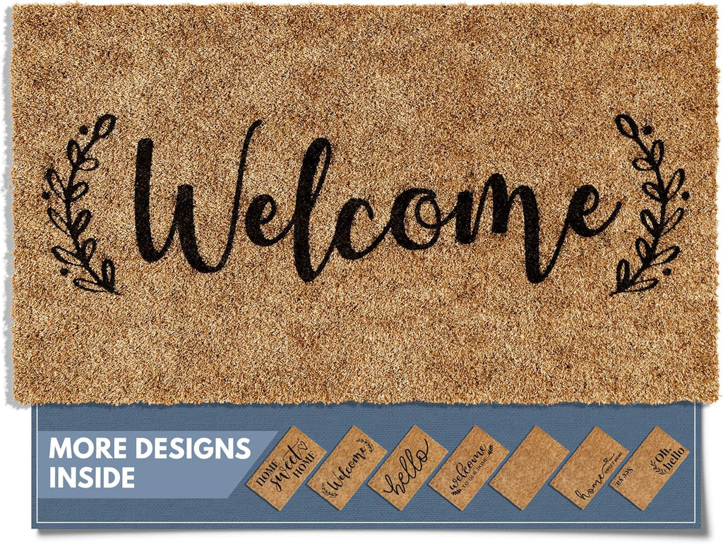 Large Brown Welcome Outdoor Coir Doormat